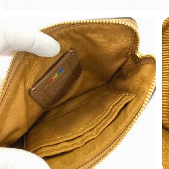 Brand New~Limited Edition COACH Leather Corner Zip Rainbow Roller Skate Wristlet - Picture 5 of 14